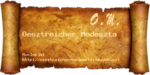 Oesztreicher Modeszta névjegykártya